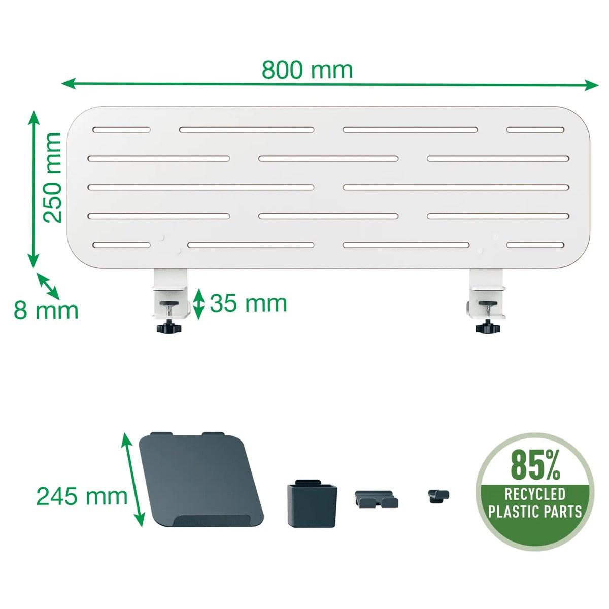Painel organizador de secretária com suporte para portátil Leitz Ergo, 80×25 cm Painel organizador de secretária com suporte para portátil Leitz Ergo, 80×25 cm