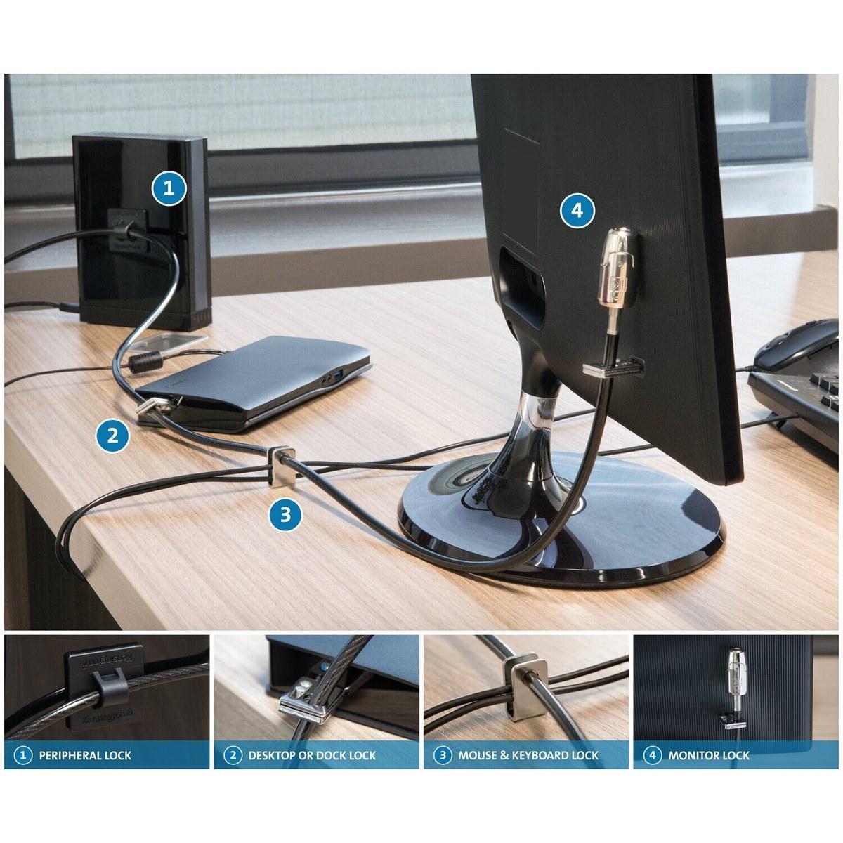 Kit de fixação para computador de secretária e periféricos